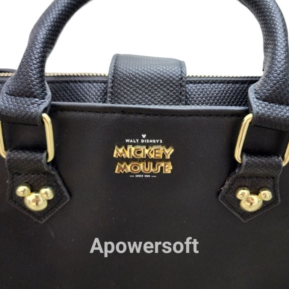 NWT Disney Mickey Mouse Black & White Satchel Purse Handbag - Picture 7 of 9